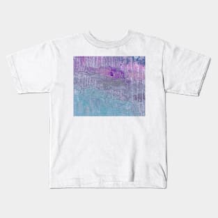 Blue Purple Indigo Abstract Art Kids T-Shirt